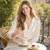 Stainless Steel Long Handle Coffee Spoon Flower Shaped Dessert Mixing Spoon for Kitchen Cafe Home Use Durable Design