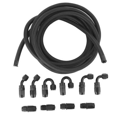 5meters Oil Fuel Hose Line AN6?6AN Fitting Stainless Steel Nylon Braided Straight 45 Degrees  90 Degrees  180 Degrees  End