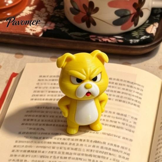 Fun Novelty Desk Items Little Yellow Dog Ornament, 3D Printed Durable PLA Cute Cartoon Figurine Figurine, Funny Arrogant Statue for Home Office Shelf