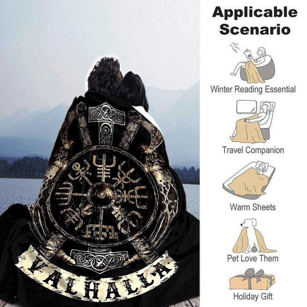 1pc VALHALLA Throw Blanket Soft Flannel, Cozy All Season Polyester Perfect for Home, Office