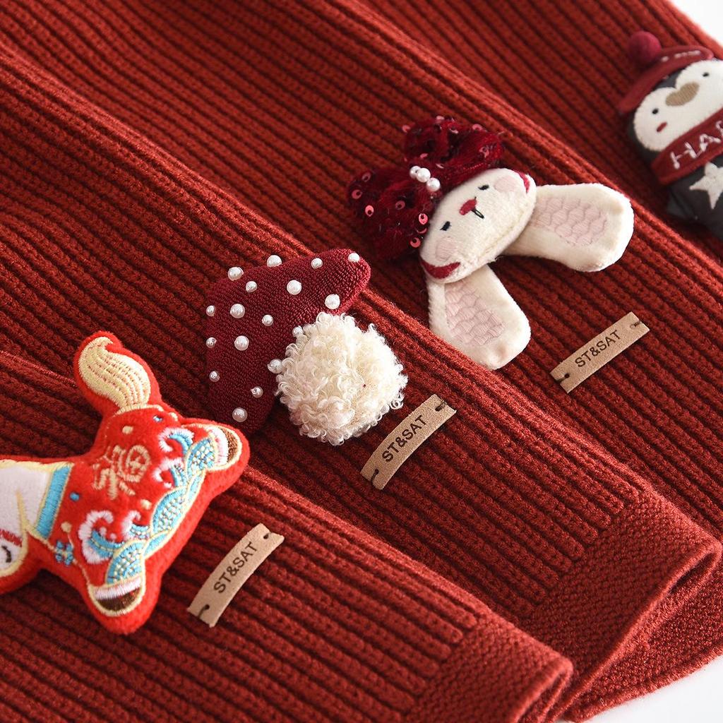 Roter Kinder-Strickschal - Niedlicher, Warmer, Winddichter, Hautfreundlicher Nackenschal