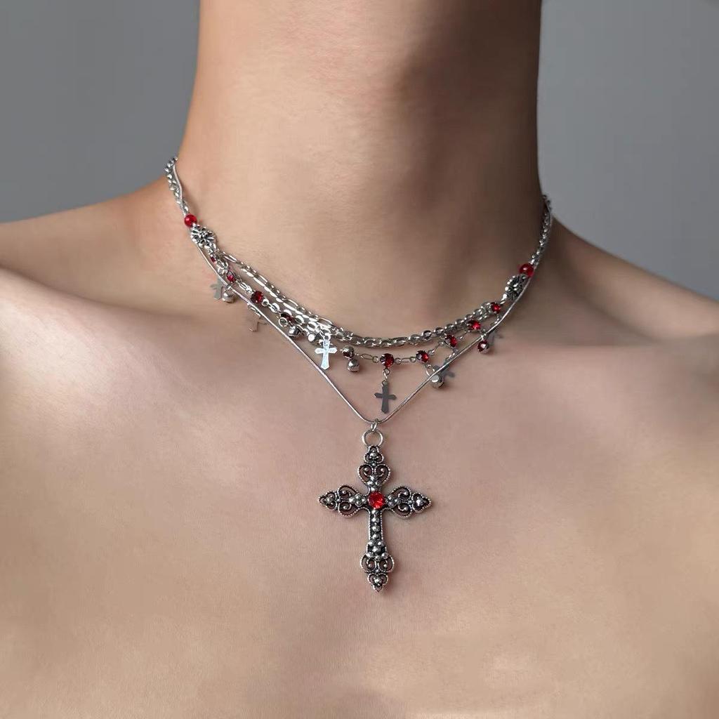 Starburst Double Layer Men's Necklace: Trendy, Light Luxury Hip Hop Style, Unisex Clavicle Chain