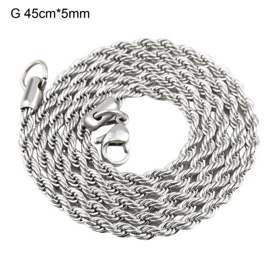 Yousheng Unisex Necklace Twisted Chain Hip Hop Style Stainless Steel Polished Anti-rust Hippie Rock Star Singer Club Party Neck Jewelry