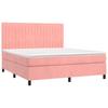 Maison Exclusive - Sommier à lattes de lit matelas et LED Rose 160x200 cm Velours