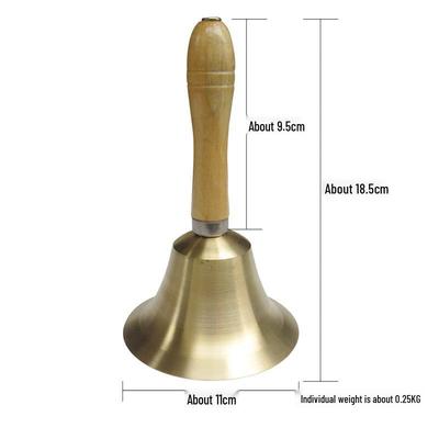 Cloche en Cuivre de 11 cm avec Manche en Bois pour Maternelle, Personnes Âgées, Animaux de Compagnie ou Usage Musical