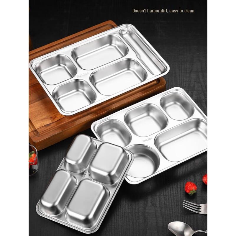 MOLUONA 304 Stainless Steel Divided Lunch Tray
