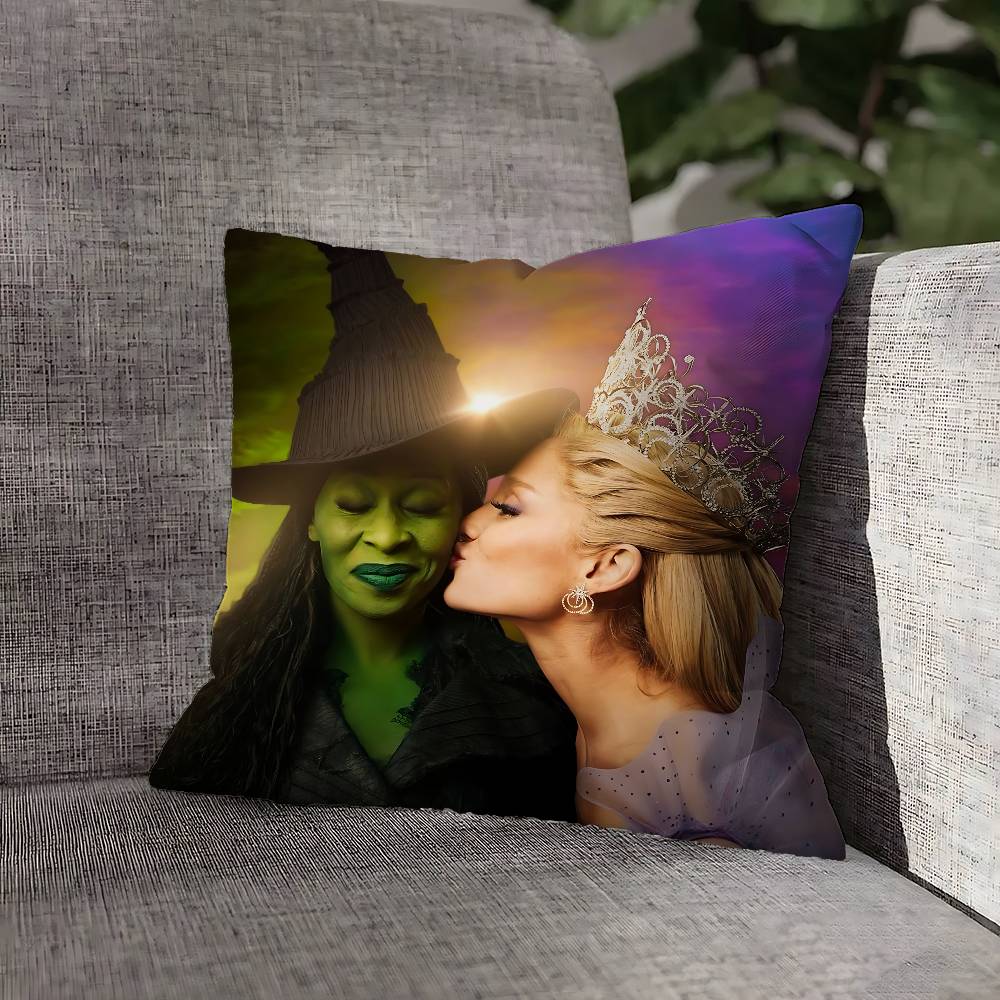 W-WickeES Elphaba G-Glinda Pillow Case For Sofa Decor Car Office Room Printing Cushion Cover Decorations and Protector