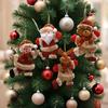 4/8pcs Festive Christmas Tree Ornaments -Santa,Snowman,Reindeer & Bear Figures with Red & White Scarves,Golden Balls & Red Bows