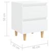 VidaXL Bedside Tables with Pine Legs 2 Pcs White 40x35x50 Cm 805852