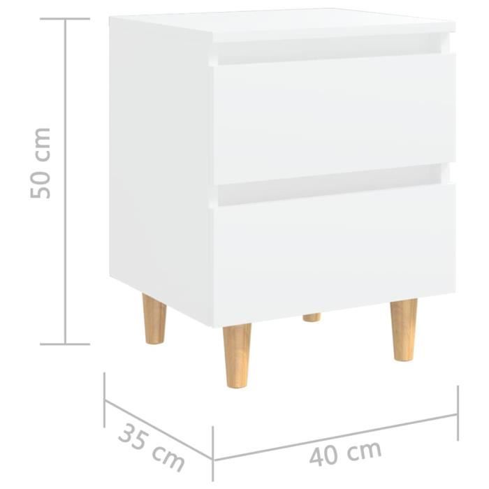 VidaXL Bedside Tables with Pine Legs 2 Pcs White 40x35x50 Cm 805852
