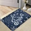 -1pc Merry Christmas Doormat, Snow Pattern Polyester Washable Indoor And Outdoor Door Rug,Suitable for Entrance Room Entrance