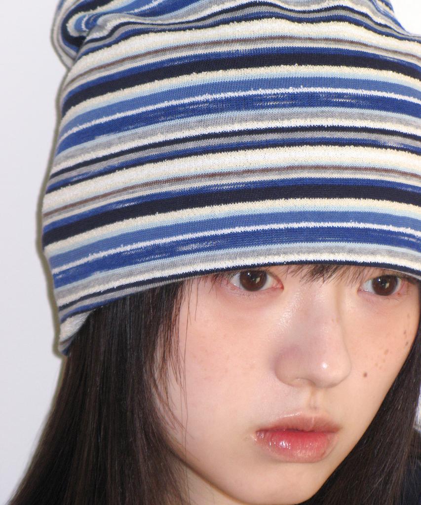 AMES-WORLDWIDE Soft Stripe Beanie Blue