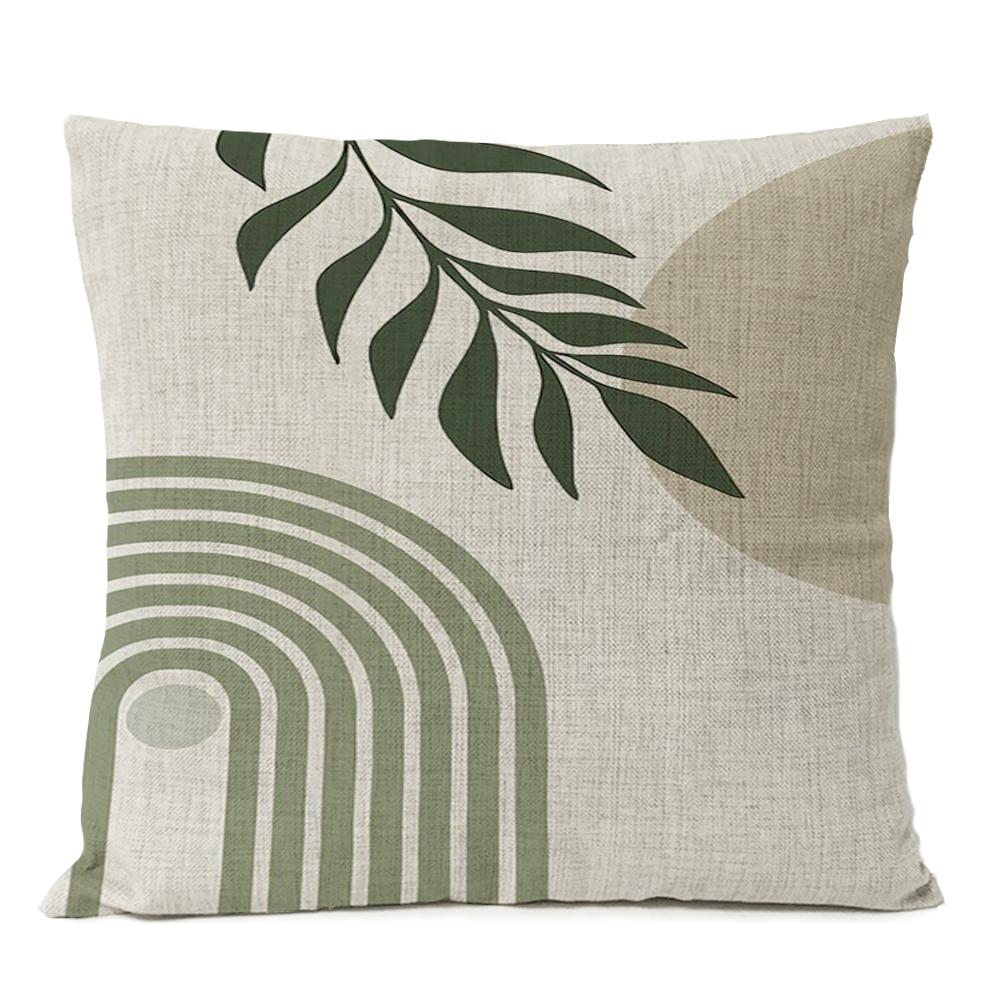 Boho Geometric Leaves Floral Pillow Case Home Decor Moon Sun Flowers Linen Throw Cushion Cover Decoration Sofa Pillowcase