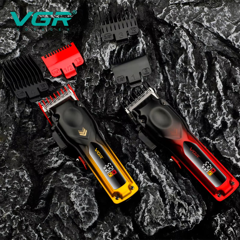 New VGR Home Hair Clipper Gradient Color Oil Head Clipper High-end Hair Trimmer Electric Hair Clipper with LCD Intelligent Digital Display V-656