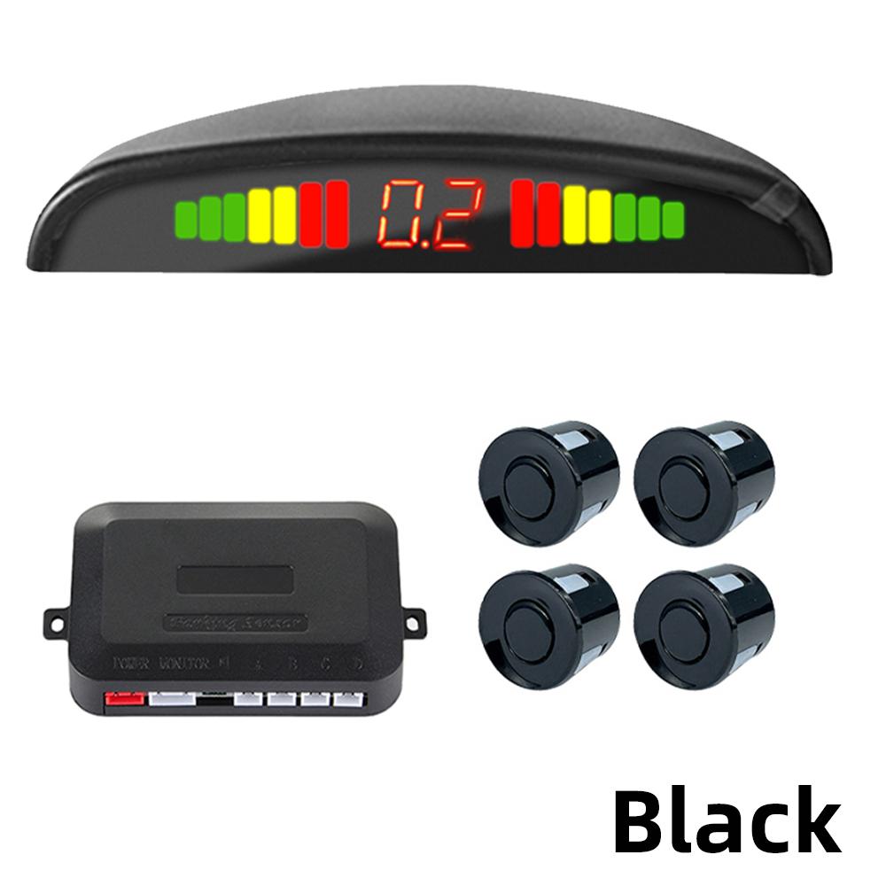 

HIPPBQCC Датчики парковки автомобиля Комплект для парковки 22 мм 4 датчика Светодиодный дисплей Подсветка Радар заднего хода Система мониторинга 4 цвета 12 В чёрный