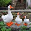 Goose Figurine, Resin Goose Family Statue with Lifelike Design,  Outdoor Garden Decor for Patio Lawn and Home