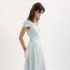 WEDNESDAY DELIGHT Wd_Floral Embroidered Midi Dress_Blue