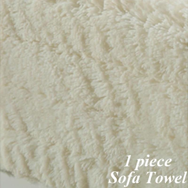 Grey Plush Sofa Cover Towel Striped Fluff Soft Slipcover Resistant Seat Couch Cover For Living Room Window Mats L -Shaped Sofa