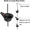 Jemeni 8.5 Feet Mobile Birds Rain Chain for Gutters with Attached Hanger, Dark Bronze……