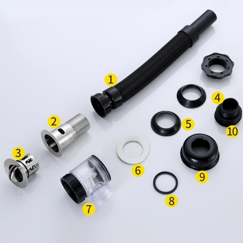652F Washbasin Sink Drain Plumbing Flexible Drainages Tube Universal Flexible Sink Sewer Pipe Sink Strainer Drainages Hose