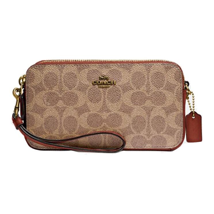 

Coach Kira 19 Monogram Zip Closure Leather Shoulder Crossbody Bag Women bags Brown Khaki 89399-B4NQ4 Basic Set (Bag+Dust Bag)