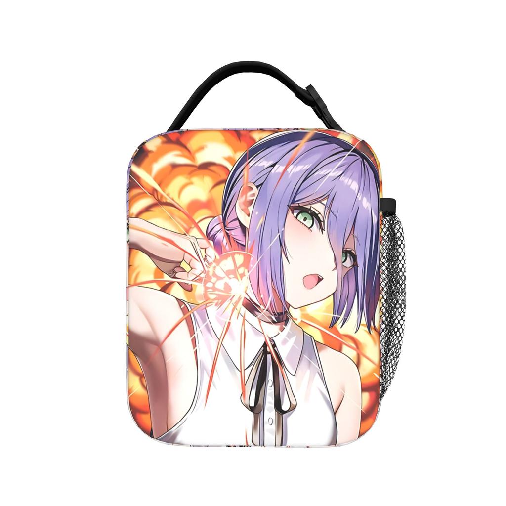 C-Chainsaws Man Anime Insulated Lunch Bag High Capacity Cute Pochita Meal Container Thermal Bag Tote Lunch Box Food Handbags