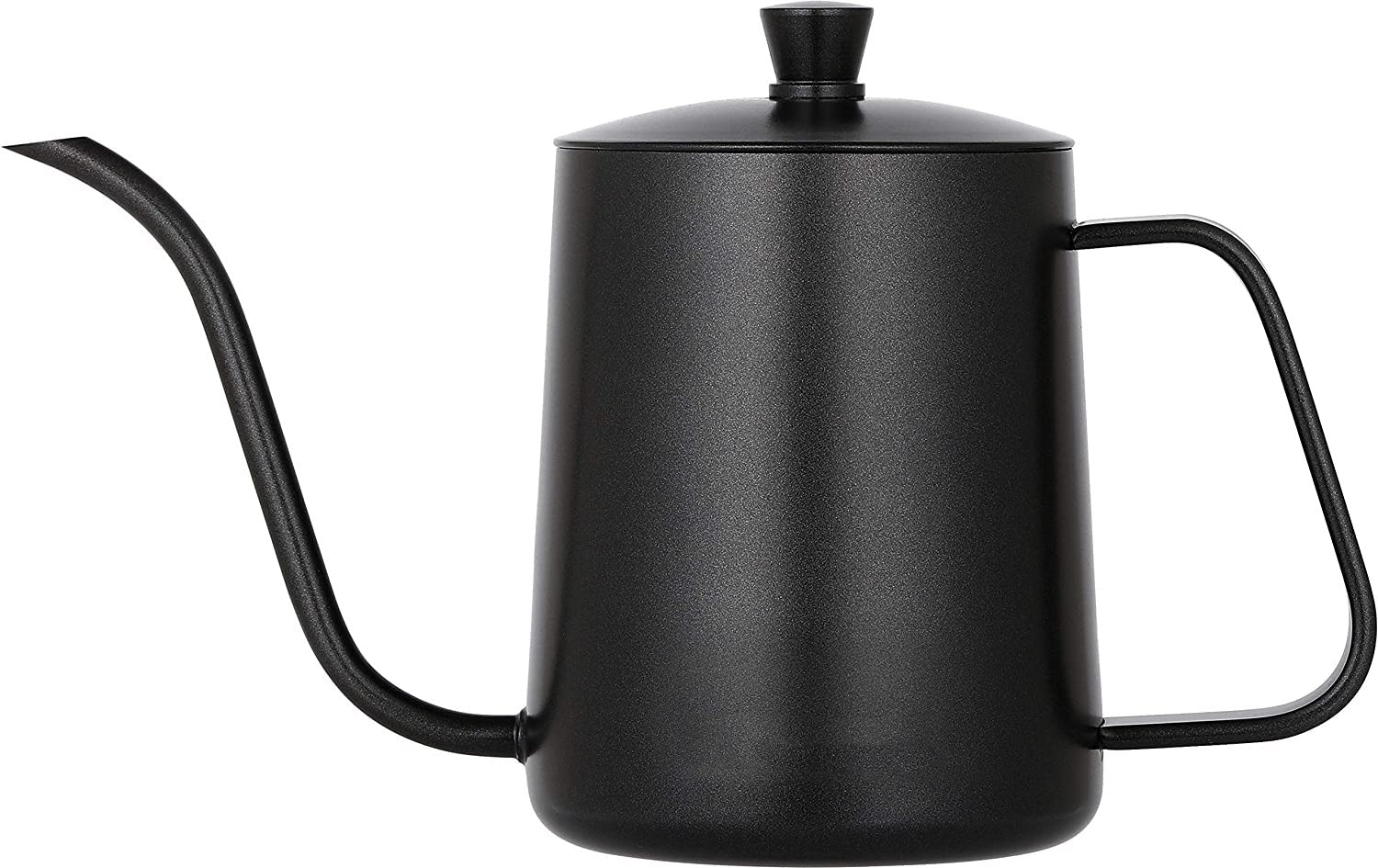 

600ml Coffee Drip Pot, Narrow-Spout Coffee Kettle, Serves 2-3 People, Stainless Steel, Black, for Coffee Shops, Camping, and Outdoor Use
