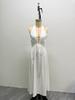 Women's Halter Deep V Neck Empire Waist Flowy Maxi Dress Sleeveless Boho Beach Wedding Guest Long Gown