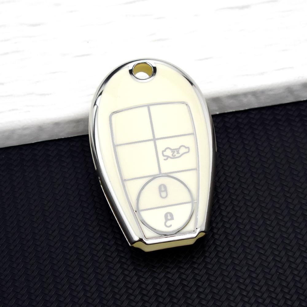 Silvery Soft TPU Car Key Case for Jeep Grand Cherokee for Dodge Ram Durango Magnum Chrysler Anti-scratch Key Bag Car Accessories
