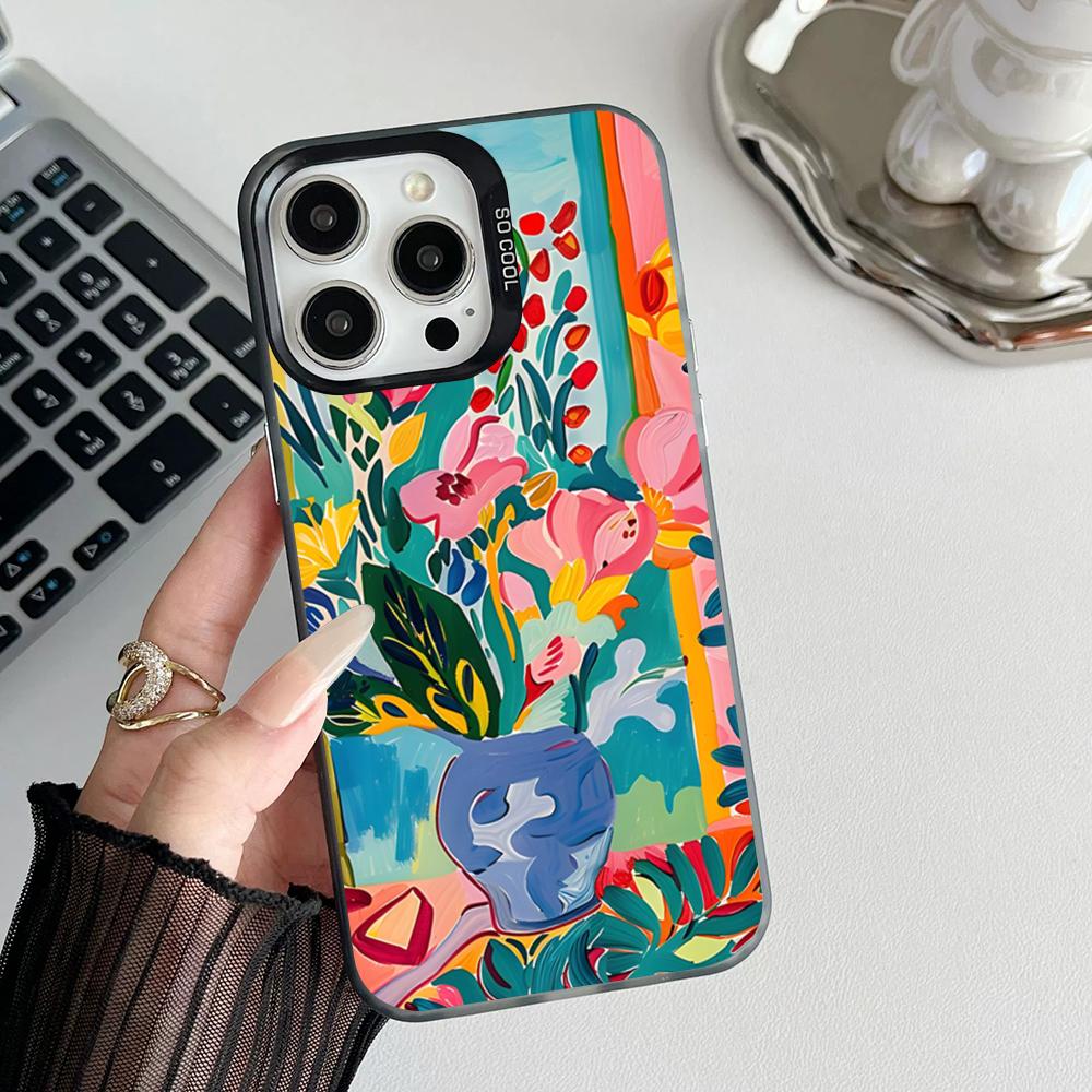

Henri Matisse Art Painting Phone Case Matte Colored Silver For Iphone 17 16 15 14 Pro 13 12 Air Plus 11 7 8 Max Luxury Cover iPhone 15