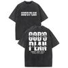 T-shirt Vintage Lavata da Uomo, Maglietta a Maniche Corte con Grafica Lettere Double Sided 'God's Plan', Top Streetwear Retro Fede Cristiana