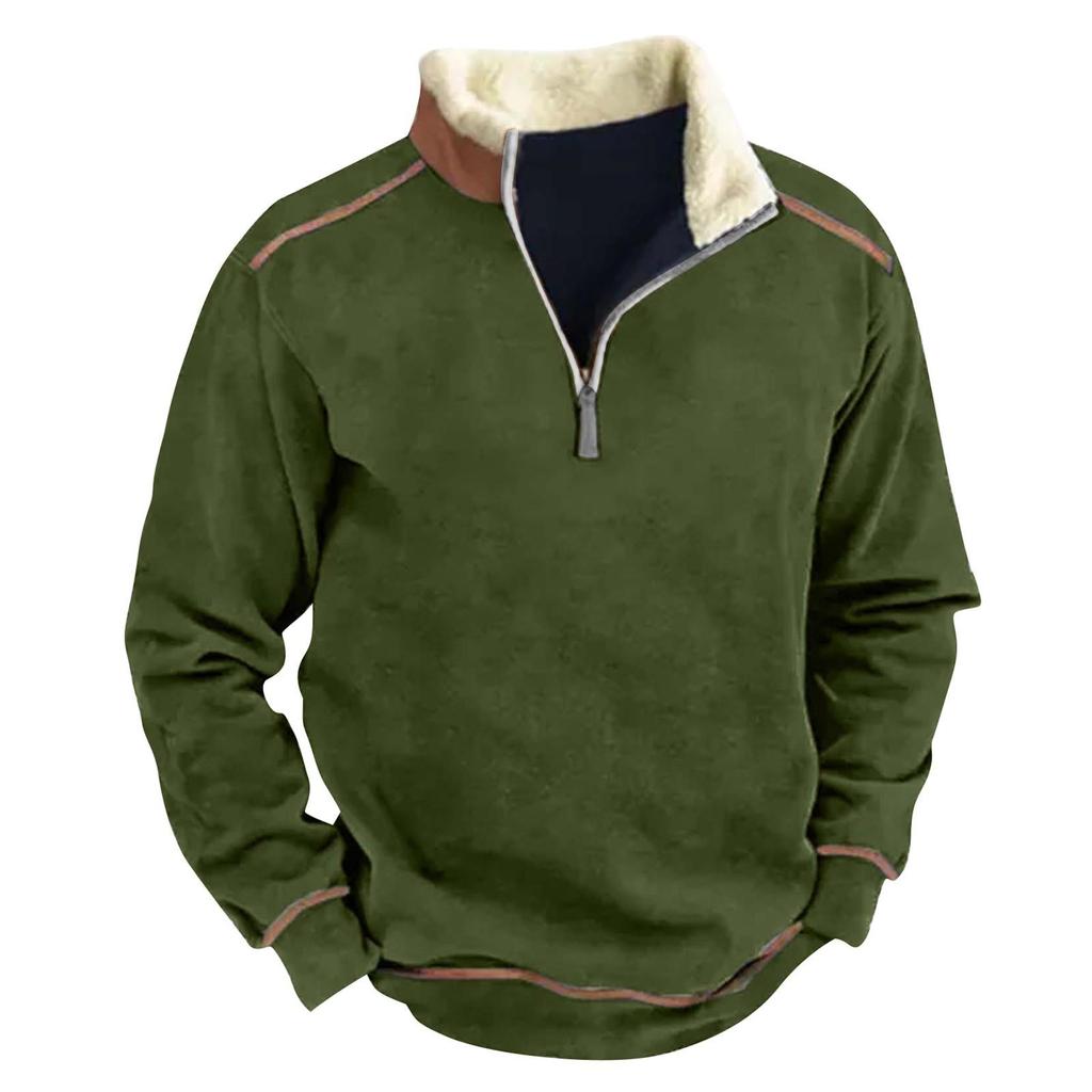 Våren och mäns stående krage sweatshirt är utomhus casual tröjor Toppar