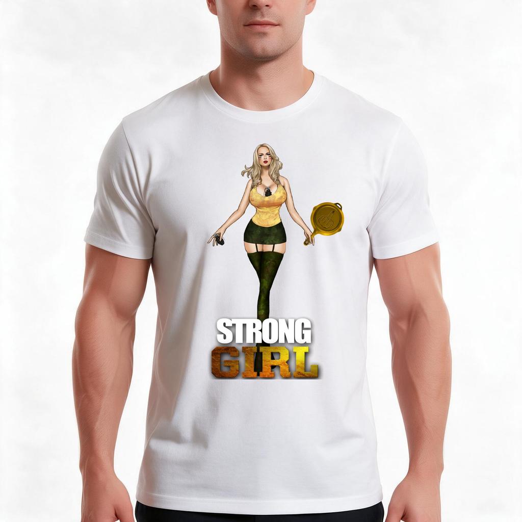 Hot Soldier Strong Girl TShirt Summer Casual Cotton Tee Oversized Streetwear Tops Vintage Graphic Print Unisex Unisex Women