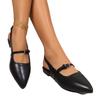 Summer Plus Size New Black Sandals for Women with A Straight Buckle Strap and A Back Empty Flat Sandals