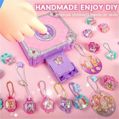DIY 3D Sticker Maker Toy with A Versatile Magic Book 67 Different Shapes Stickers Ring Bead Necklace Pentagram Pendant for Girls