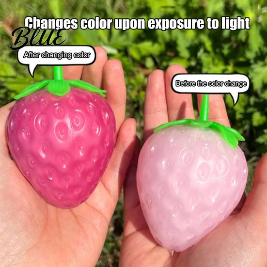 Office Desk Stress Relievers 1/2Pcs Color Changing Fruit Squeeze Toy Simulated Mango Relief Simulation Toy Slow Rebound Strawberry Sensory