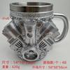 V8 Engine Themed Resin Mug Decorative Desk Ornament Car Enthusiasts Office Decor