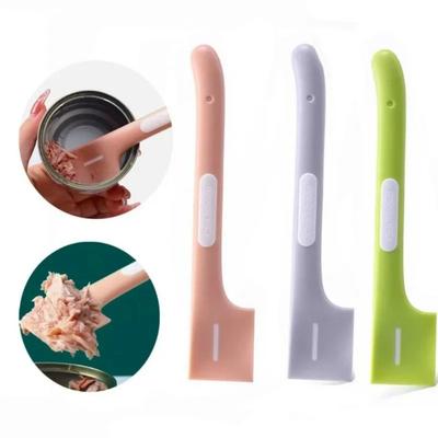 3-in-1 Pet Food Scoop with Long Handle for Freshness and Mixing