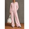 Damen Zweiteiliges Set Langarm-Sweatshirt und Weite Hosen Einfarbig Lässig