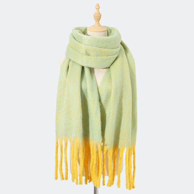 Scarf autumn and winter new women's shawl long tassel thick beard versatile thickened skin-friendly solid color scarf