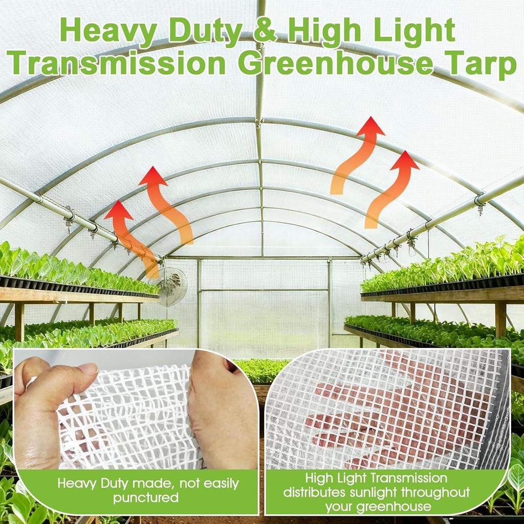 Clear Plastic Tarps Heavy Duty Waterproof 4x8 FT,Green House Plastic Covering Sheeting,UV Resistant Greenhouse Cover Clear Tarp with Grommets