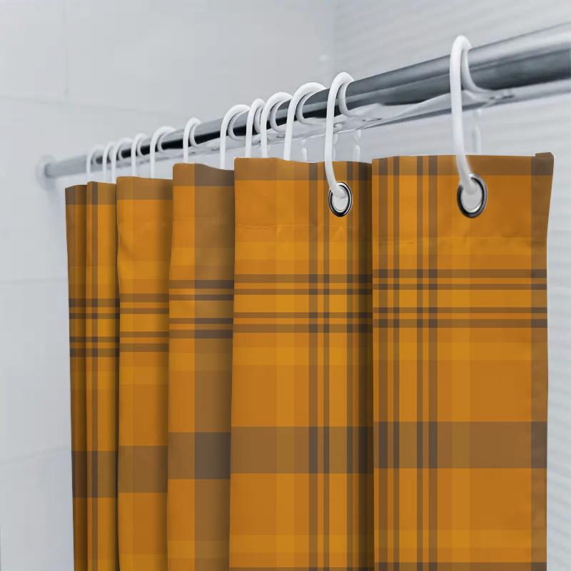 Red Plaid Shower Curtain Waterproof Bath Decor Modern Checkered Print For Bathtub Or Kitchen Size72X84 Inches (180Cm X 213Cm)