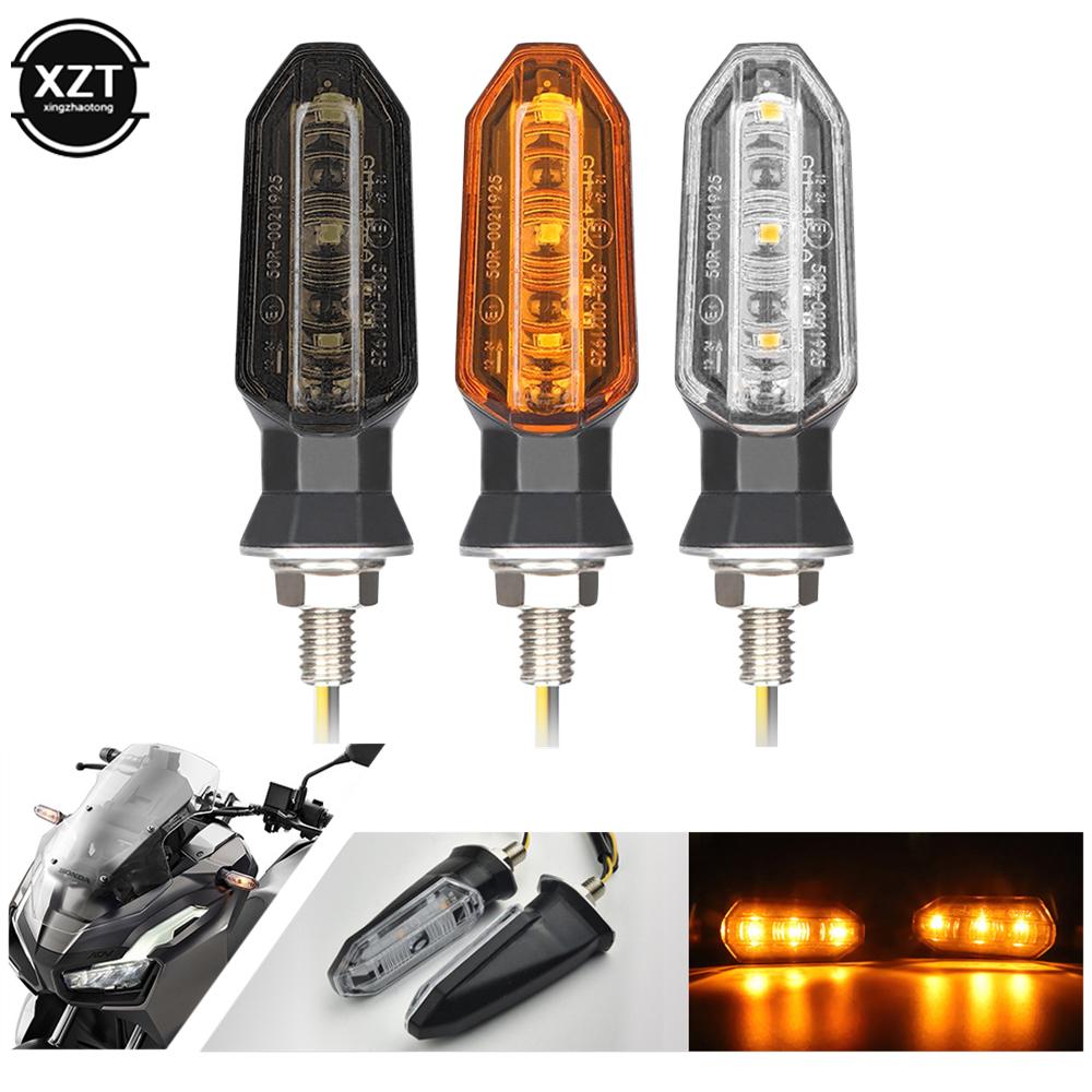 2pcs 8mm Mini Motorcycle LED Turn Signal Lights Amber Flashing Light Blinker Turn Signal Lamp 12V Moto Indicator Lamp Accessory