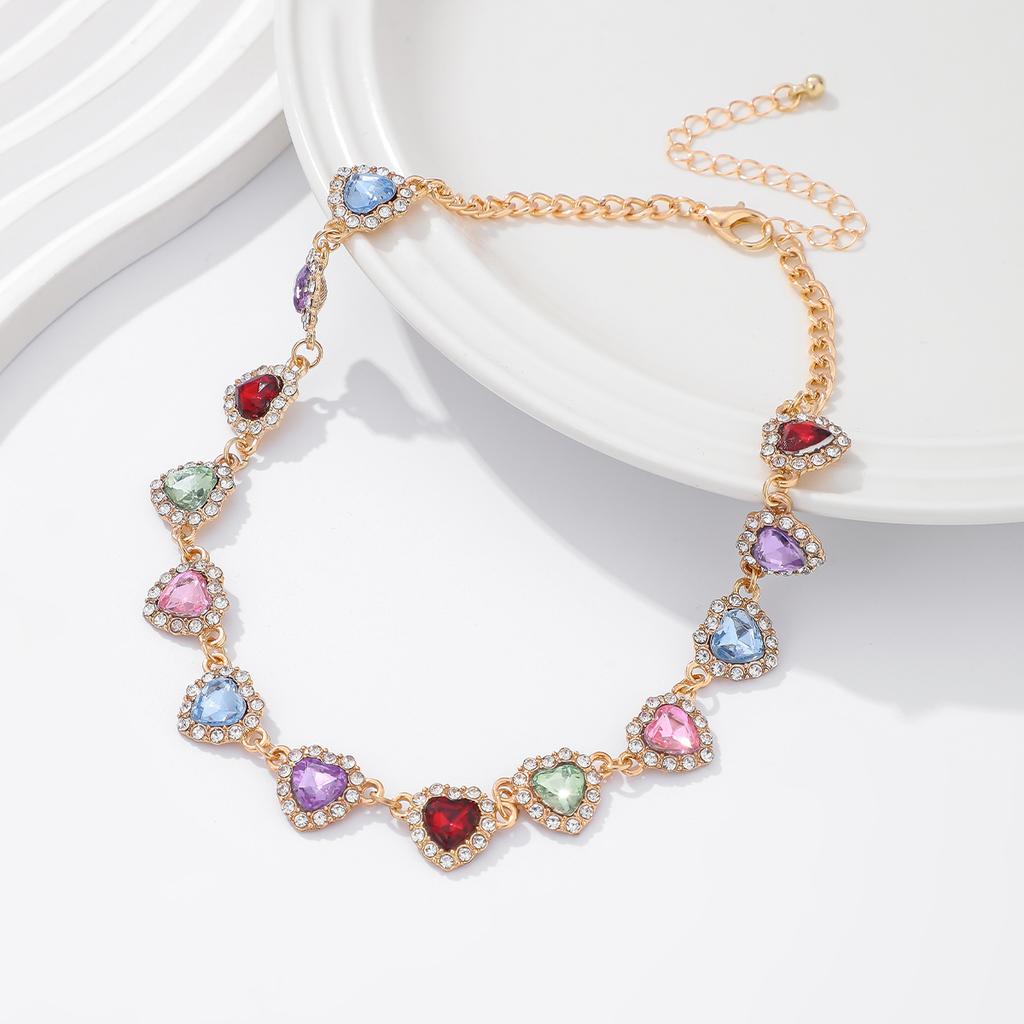 Ingemark Luxury Love Heart Rhinestone Chain Necklace for Women 2025 New Wed Bridal Elegant Choker Aesthetic Neck Jewelry Gift