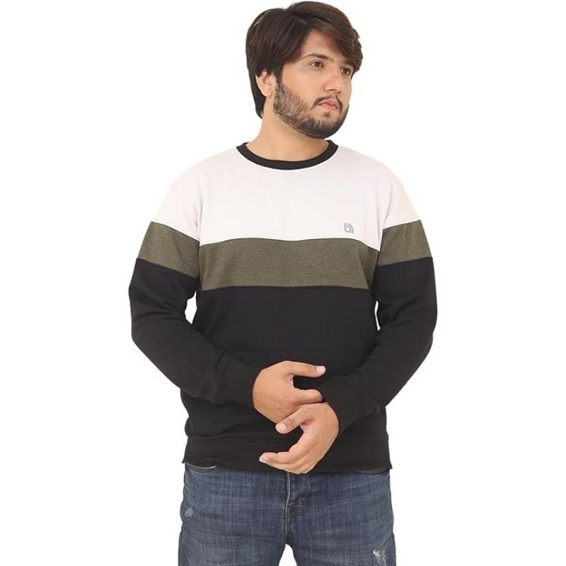 Men's Fleece Crew Neck Sweatshirt Pullovers Long Sleeve Jumper Casual