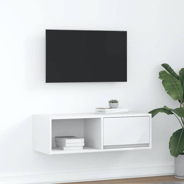 VidaXL TV Cabinet White 80x31x25.5 Cm Engineered Wood, TV Bench, Hi-fi Cabinet, Entertainment Center, TV Buffet, Furniture 861454