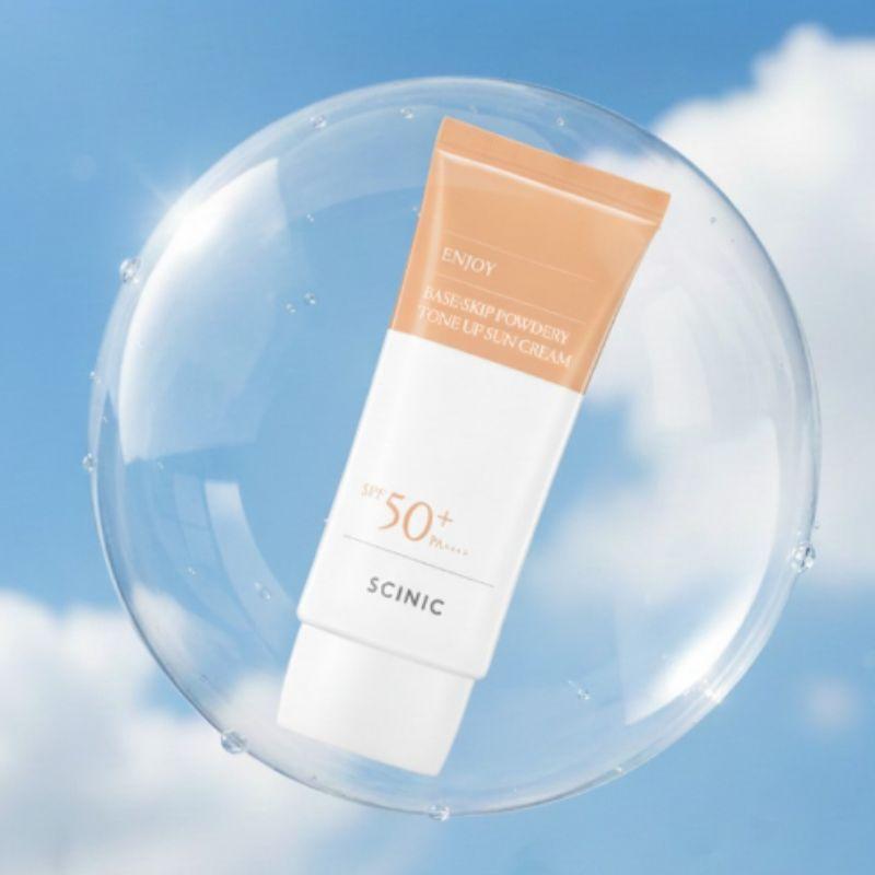 SCINIC Enjoy Fadeskip Crema Solare Soft Tone Up SPF50+ PA++++ 60g Base Trucco Illuminante Crema Solare Coreana