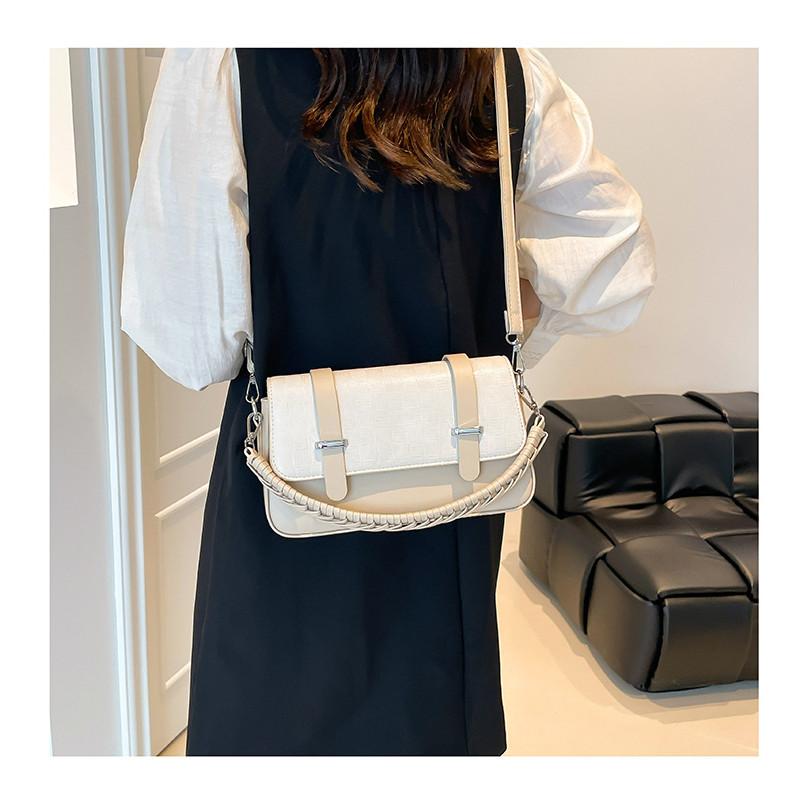 IELGY Ladies Diagonal Bag Retro Small Square Bag Solid Color