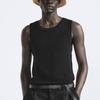 Zara Plain Simple Round Neck Sleeveless Vest Men Tops Black 3166407-800