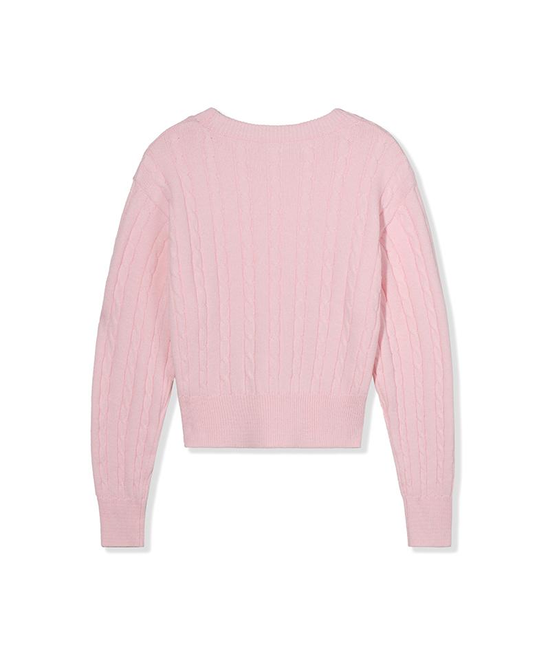 Nodeuyuumeon Witty Cable Round Knit [Pink]